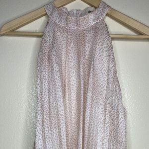 High Neck Pink Leopard Blouse